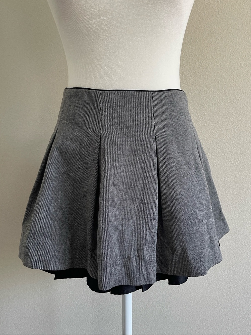 To the Max Gray Pleated Skater Skirt